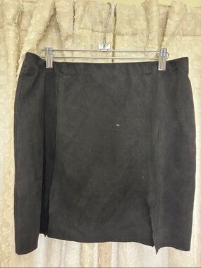 Cotton Candy Black Suede Pencil Skirt